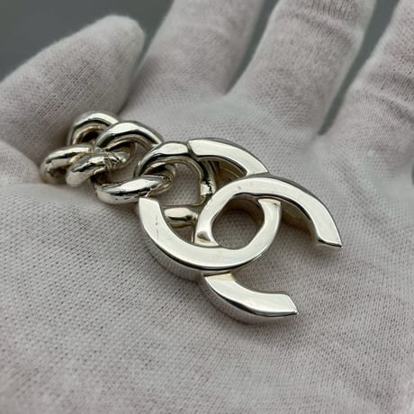 CHANEL (シャネル) ヴィンテージ デカココ ココマーク ターンロック シルバー ブレスレット
