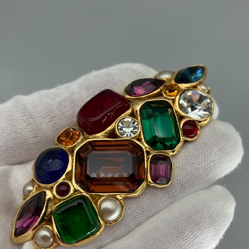 CHANEL (シャネル) ヴィンテージ カラーストーン グリポア ライン