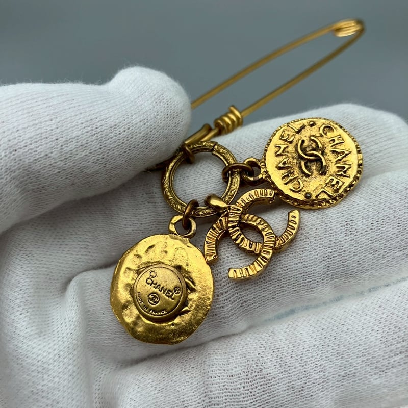 CHANEL (シャネル) ヴィンテージ ココマーク メダル ピン ブローチ