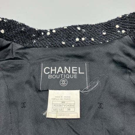 CHANEL (シャネル) ヴィンテージ ツイード 粉雪 ココボタン ジャケット