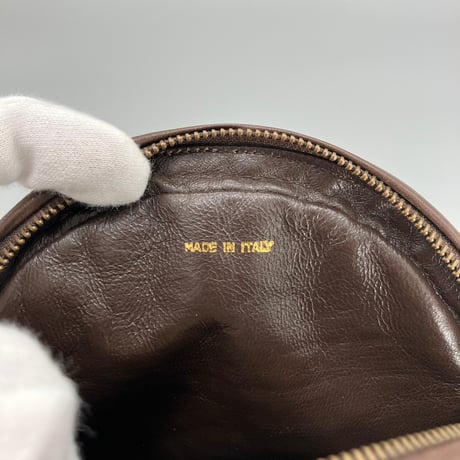 CHANEL (シャネル) ヴィンテージ ラムスキン ブラウン ラウンド ショルダーバッグ