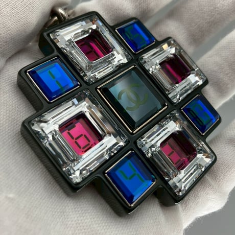 CHANEL (シャネル) ラインストーン ココマーク ネックレス