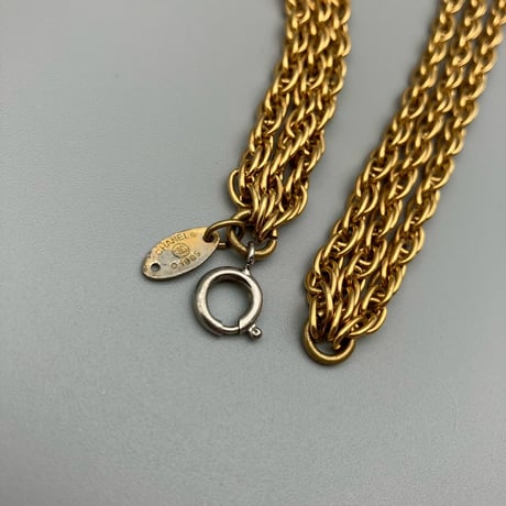CHANEL (シャネル) ヴィンテージ デカココ ココマーク 3連チェーン ネックレス