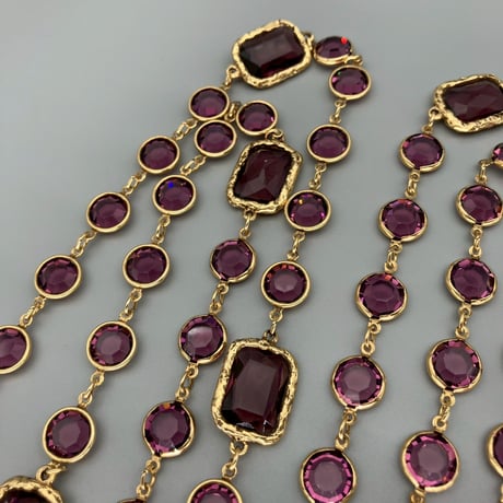 CHANEL (シャネル) ヴィンテージ ラインストーン ロングチェーン ネックレス