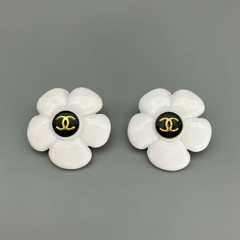 CHANEL (シャネル) ヴィンテージ ココマーク カメリア イヤリング