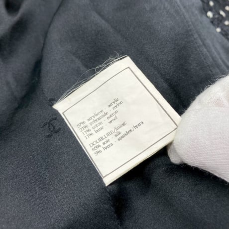 CHANEL (シャネル) ヴィンテージ ツイード 粉雪 ココボタン ジャケット
