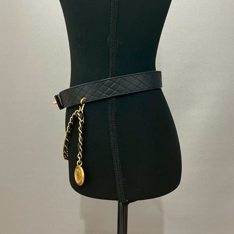 CHANEL (シャネル) ヴィンテージ マトラッセ ココマーク ターンロック チェーン ベルト