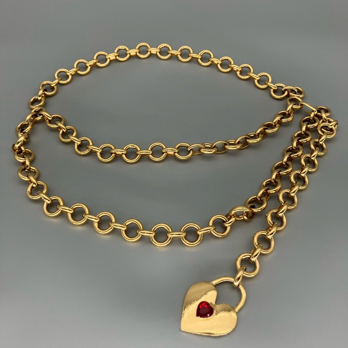 CHANEL (シャネル) ヴィンテージ ハート 2連 チェーンベルト