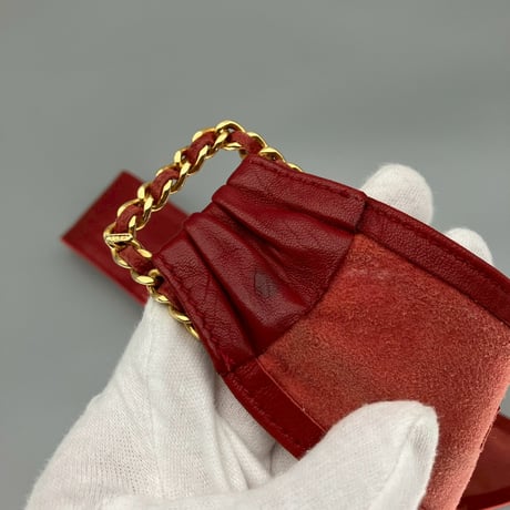 CHANEL (シャネル) ヴィンテージ レザー レッド ベルト