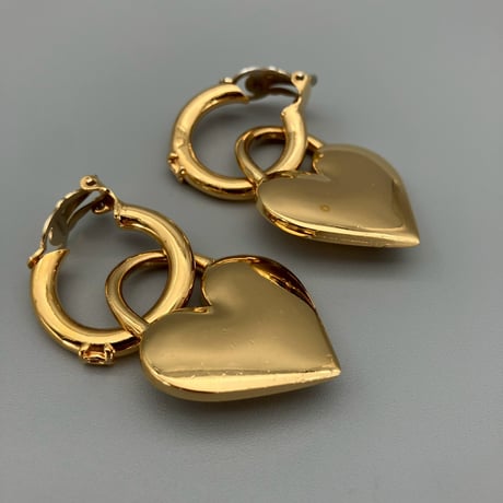 CHANEL (シャネル) ヴィンテージ ハート ココマーク カラーストーン スイング イヤリング