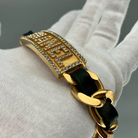 CHANEL (シャネル) ヴィンテージ ロゴ ラインストーン ネックレス チョーカー