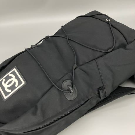 CHANEL (シャネル) ヴィンテージ スポーツライン ココマーク ブラック リュックサック バックパック