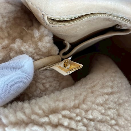 CHANEL (シャネル) ヴィンテージ デカココ ココマーク ムートン ショルダーバッグ