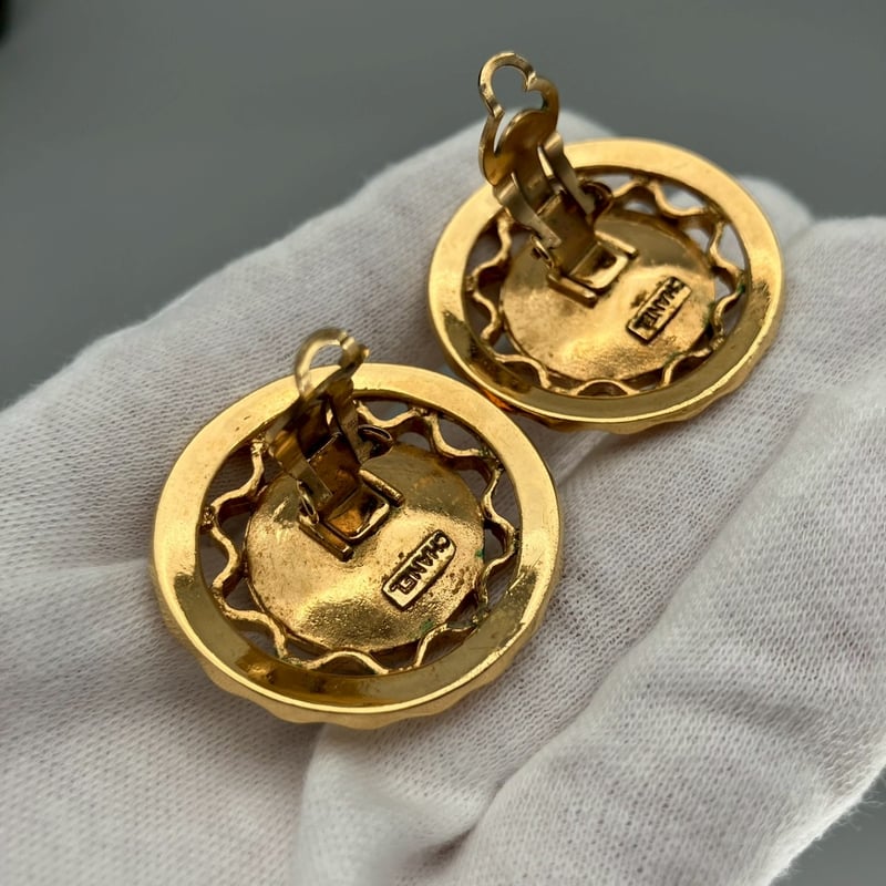 CHANEL パールとチェーンのイヤリング CHANEL (シャネル) ヴィンテージ ココマーク パール チェーン