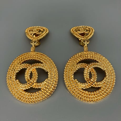 CHANEL (シャネル) ヴィンテージ デカココ ココマーク スイング ラウンド イヤリング