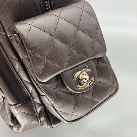 CHANEL (シャネル) ヴィンテージ マトラッセ カンボンライン ココマーク マルチポケット ハンドバッグ