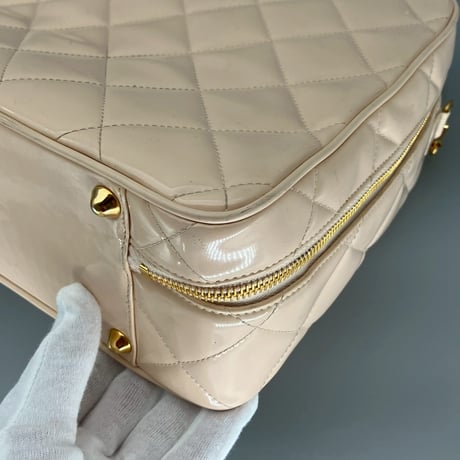 CHANEL (シャネル) ヴィンテージ パテントレザー エナメル バニティ ショルダーバッグ ハンドバッグ