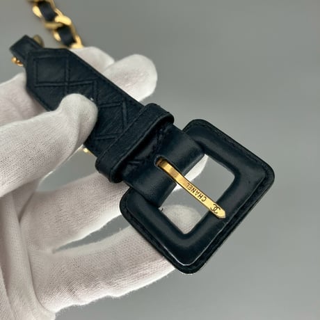 CHANEL (シャネル) ヴィンテージ 31 RUE CAMBON レザー チェーン ベルト