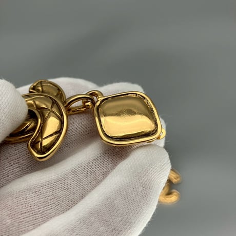CHANEL (シャネル) ヴィンテージ マトラッセ ココマーク デカココ スイング イヤリング
