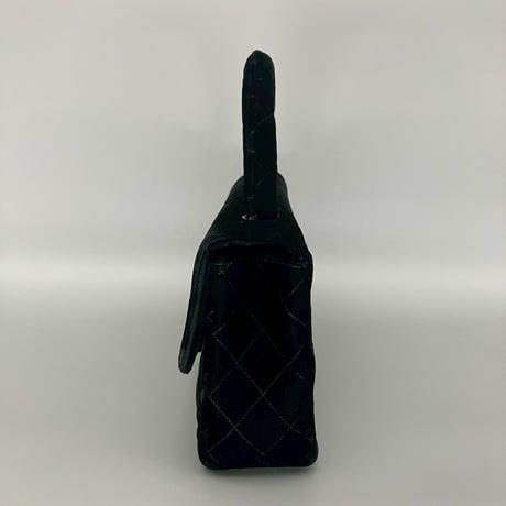 CHANEL (シャネル) ヴィンテージ ベロア ターンロック ココマーク 親子バッグ ハンドバッグ