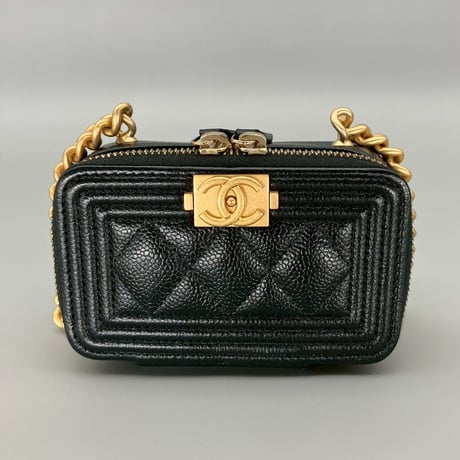 CHANEL (シャネル) ボーイシャネル キャビアスキン ココマーク ミニショルダーバッグ