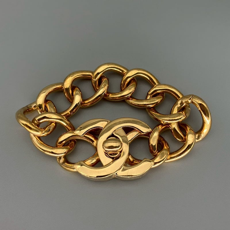 CHANEL (シャネル) ヴィンテージ ココマーク ターンロック ゴールド