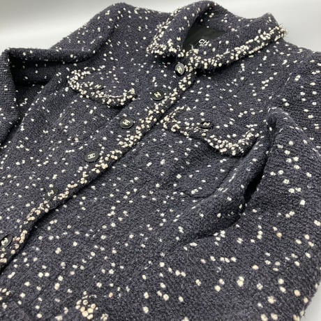 CHANEL (シャネル) ヴィンテージ 水玉 ココボタン ツイード ジャケット