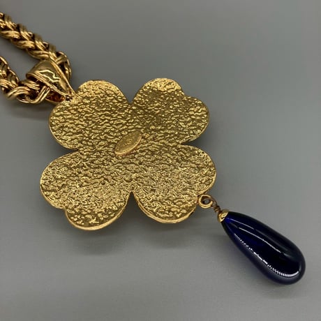 CHANEL (シャネル) ヴィンテージ カラーストーン グリポア フラワー パール ロングチェーン ネックレス