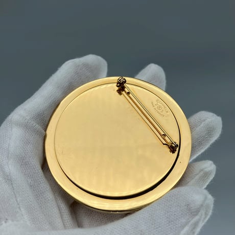 CHANEL (シャネル) ヴィンテージ デカココ ココマーク ミラー ラウンド ブローチ