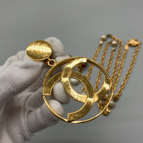 CHANEL (シャネル) ヴィンテージ ココマーク パール イヤリング ネックレス 3点セット