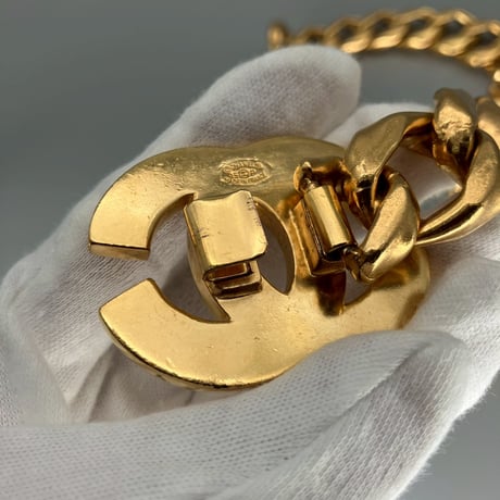 CHANEL (シャネル) ヴィンテージ デカココ ココマーク ラインストーン チェーンベルト