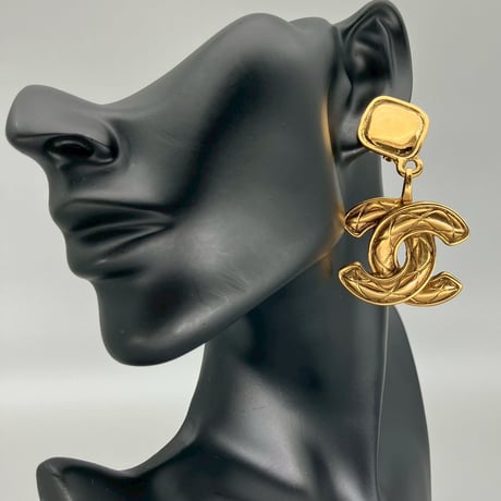 CHANEL (シャネル) ヴィンテージ マトラッセ ココマーク デカココ スイング イヤリング