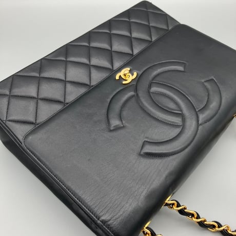 CHANEL (シャネル) ヴィンテージ デカマトラッセ34 ターンロック ダブルチェーン ショルダーバッグ