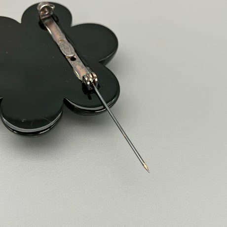 CHANEL (シャネル) ヴィンテージ カメリア ココマーク ブラック ブローチ