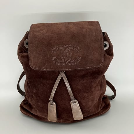CHANEL (シャネル) ヴィンテージ スエード ココマーク マグネット式 リュックサック バックパック