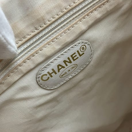 CHANEL (シャネル) ヴィンテージ べっ甲 ターンロック ココマーク ホワイト リュックサック バックパック