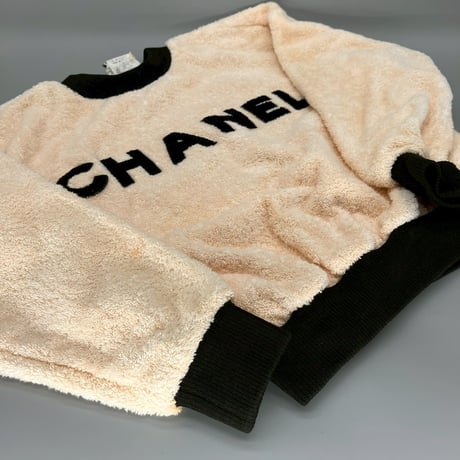 CHANEL (シャネル) ヴィンテージ ビッグロゴ パイル トレーナー トップス 長袖