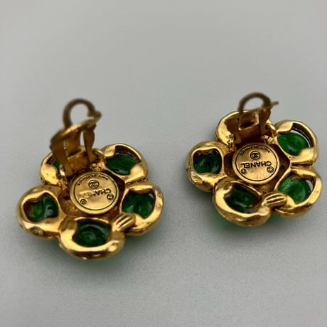 CHANEL (シャネル) ヴィンテージ グリポア カラーストーン パール イヤリング