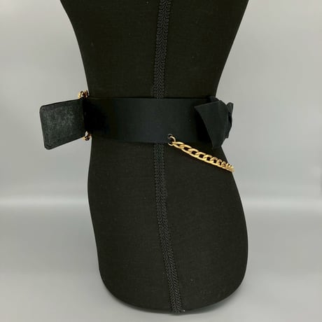 CHANEL (シャネル) ヴィンテージ リボン サテン チェーン ベルト