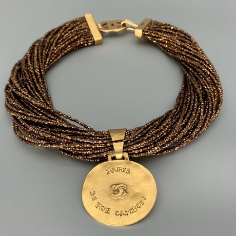 CHANEL (シャネル) ヴィンテージ 31 RUE CAMBON ココマーク グリポア カラーストーン ビーズ ネックレス