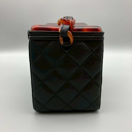 CHANEL (シャネル) ヴィンテージ べっ甲 ココマーク ラムスキン ハンドバッグ バニティ