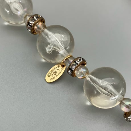 CHANEL (シャネル) ヴィンテージ クリア ラインストーン ロングネックレス