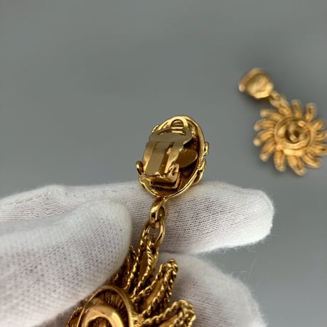 CHANEL (シャネル) ヴィンテージ 太陽 ココマーク スイング イヤリング