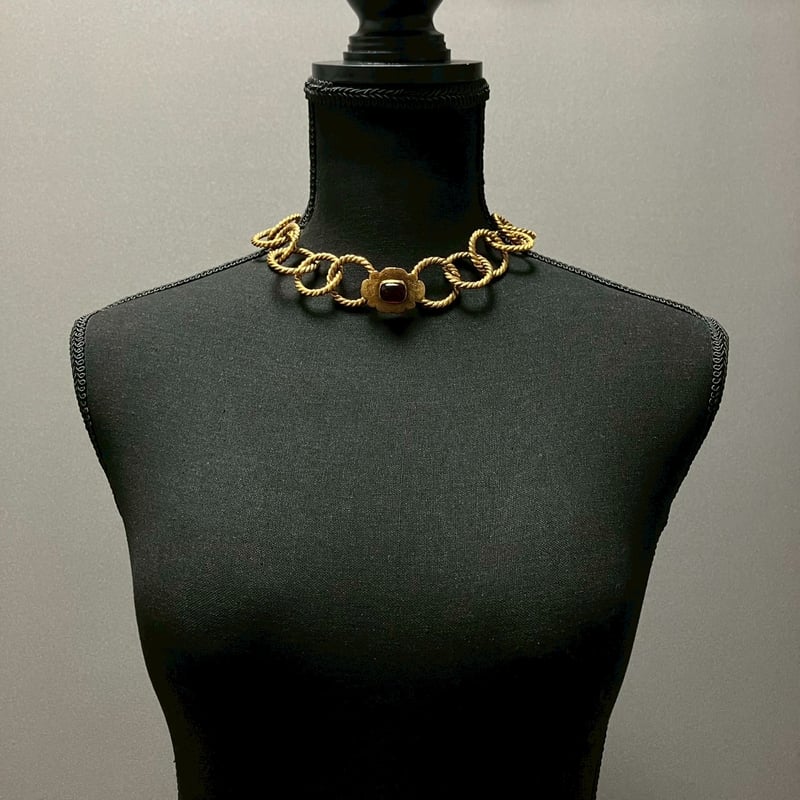 CHANEL (シャネル) ヴィンテージ カラーストーン グリポア ネックレス