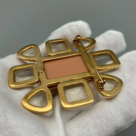 CHANEL (シャネル) ヴィンテージ カラーストーン グリポア クリア ココマーク ブローチ
