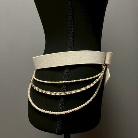 CHANEL (シャネル) リボン パール ボタン ベルト
