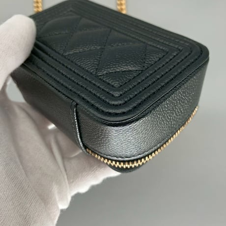 CHANEL (シャネル) ボーイシャネル キャビアスキン ココマーク ミニショルダーバッグ