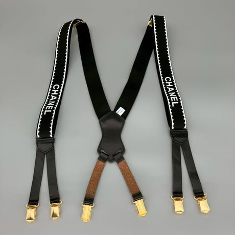 CHANEL (シャネル) ヴィンテージ ココマーク ロゴ サスペンダー