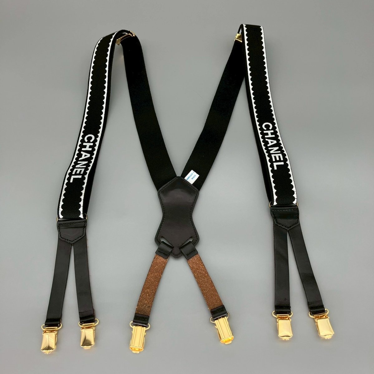 CHANEL (シャネル) ヴィンテージ ココマーク ロゴ サスペンダー