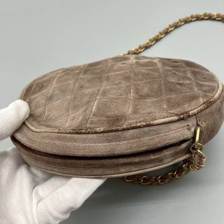 CHANEL (シャネル) ヴィンテージ ラウンド スエード フリンジ ショルダーバッグ